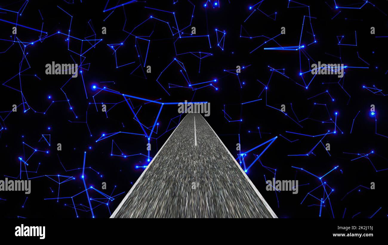 Fahrt durch die Welt der Technikwissenschaften und -Technik Stockfoto