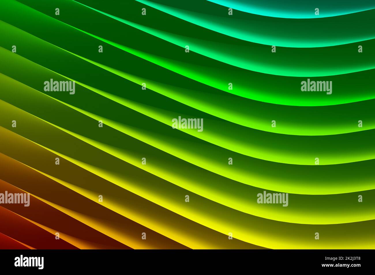 Abstrakter Hintergrund mit farbenfrohen, lebhaften, welligen Linien und Regenbogenfarben Stockfoto