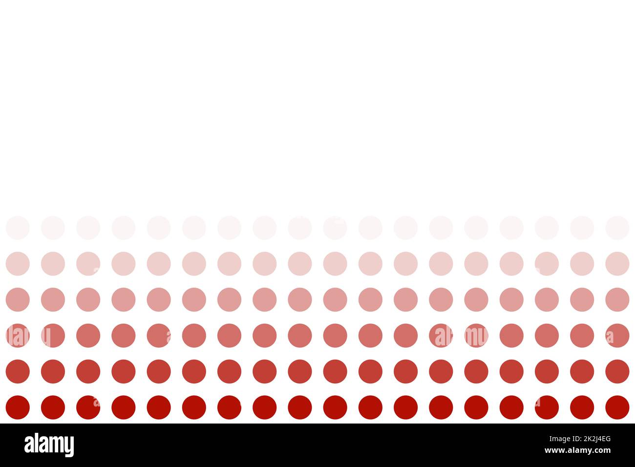 Rote Farbpunkte auf weißem Hintergrund mit Kopierbereich Stockfoto