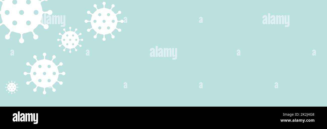 Einfaches blaues Coronavirus Banner hellblau weiß Stockfoto