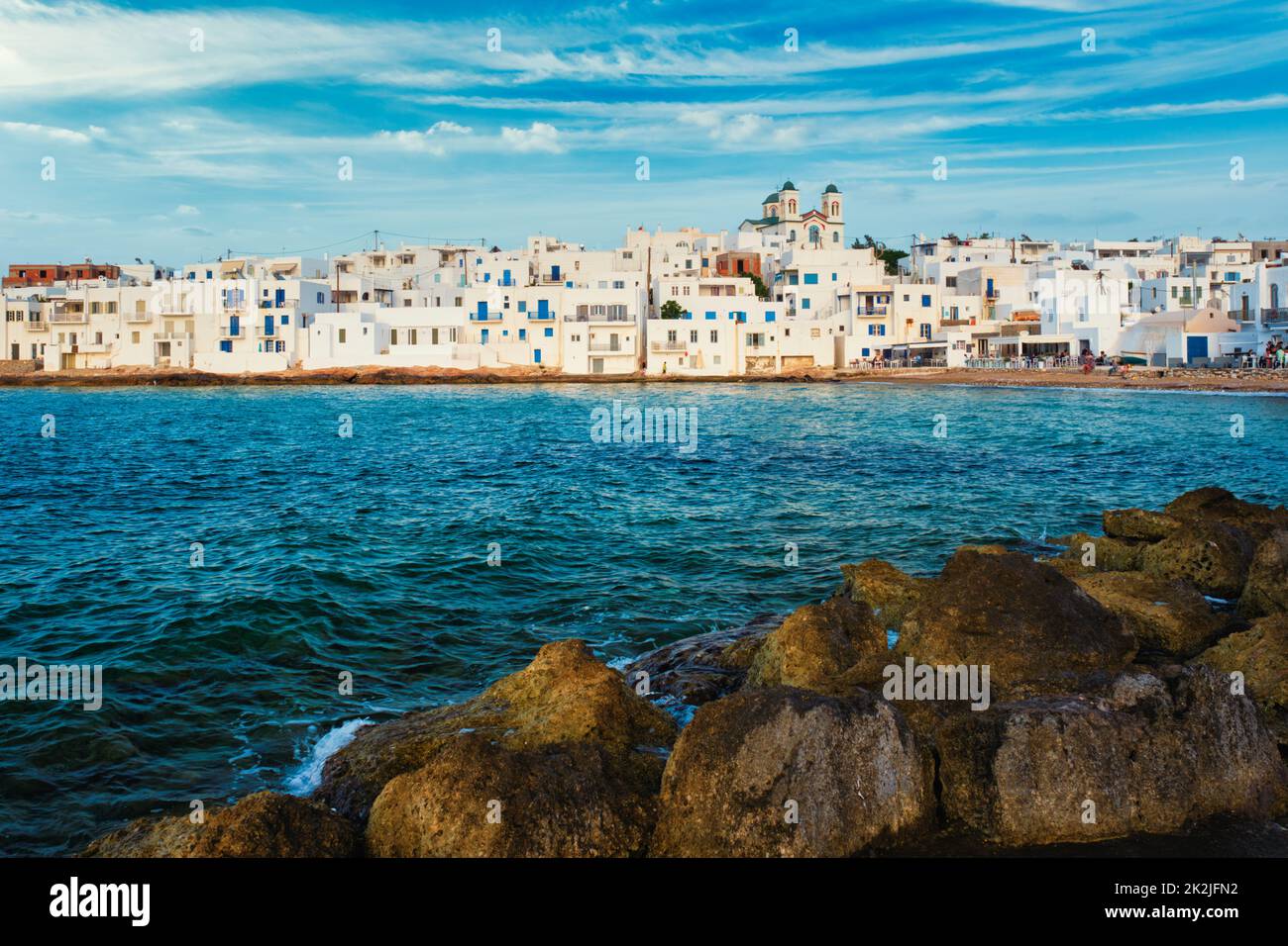 Malerische Stadt Naousa auf der Insel Paros, Griechenland Stockfoto