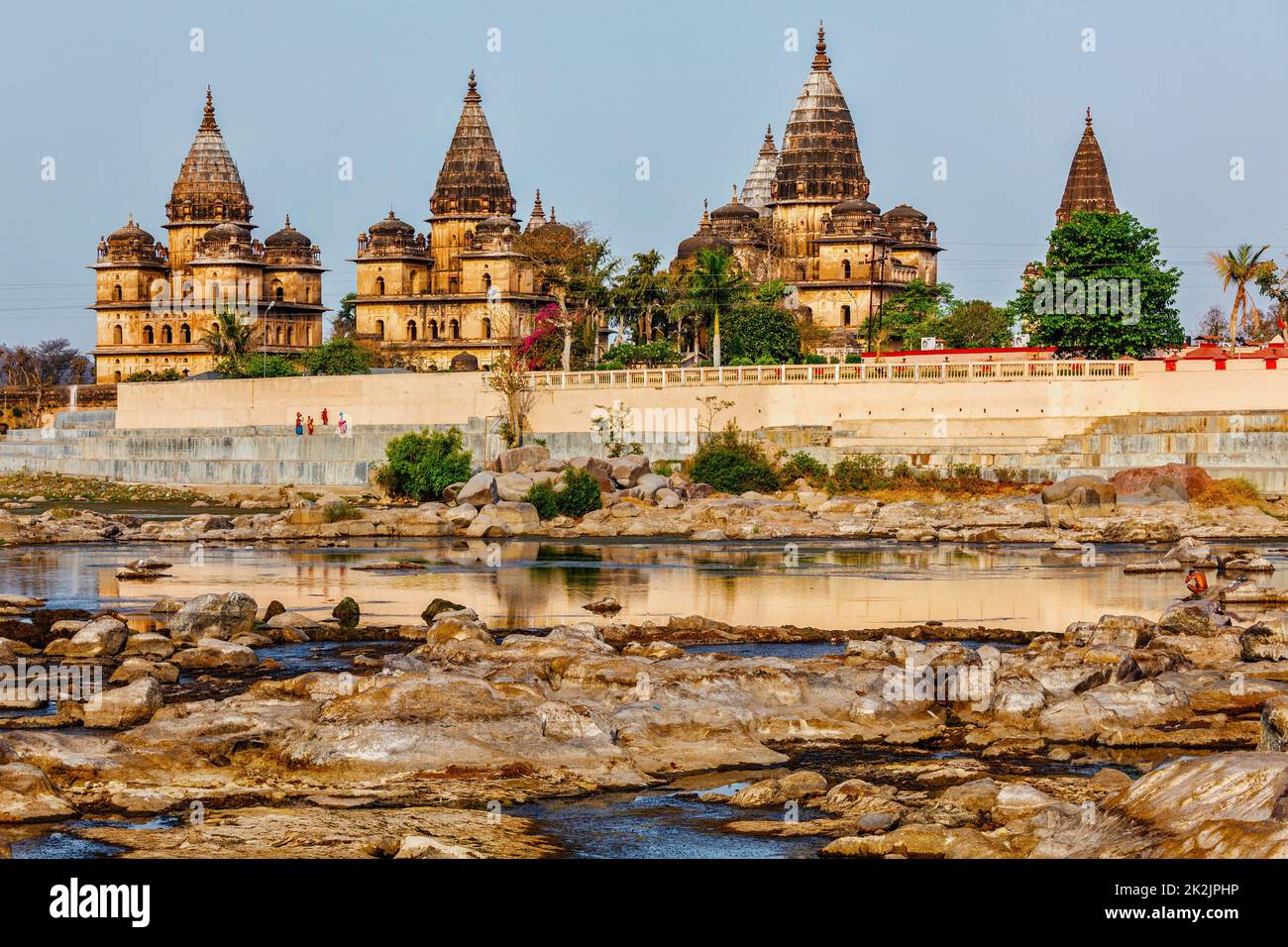 Königliche Ehrenmale von Orchha, Madhya Pradesh, Indien Stockfoto