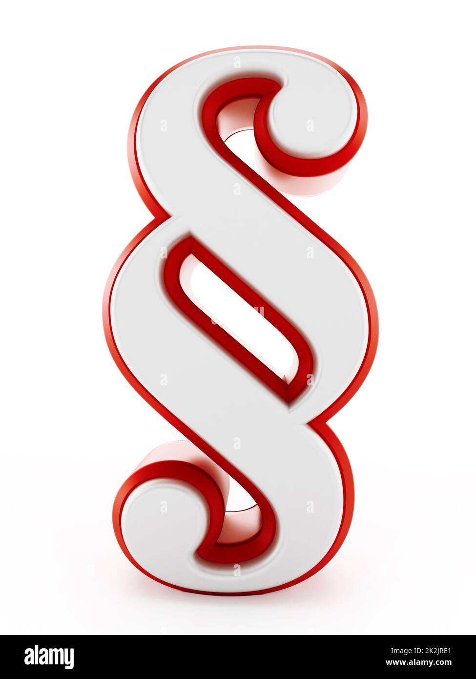 Rote und weiße Abschnitt zu signieren isolierten auf weißen Hintergrund. 3D Illustration. Stockfoto