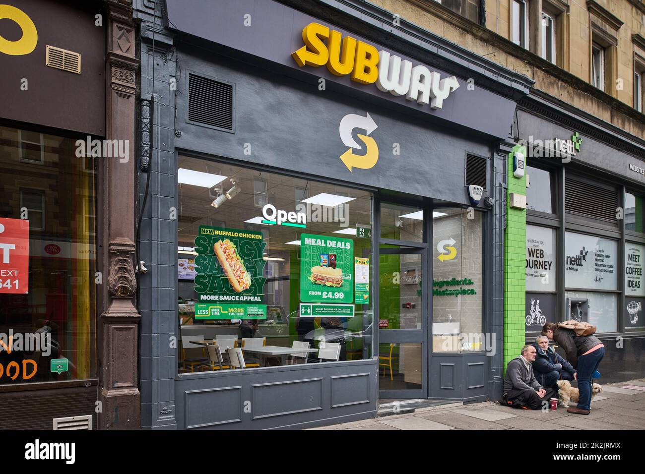 Edinburgh Schottland, Großbritannien 22. September 2022. Allgemeine Ansicht von Subway Sandwich Shop, Home Street, Tollcross. Credit sst/alamy live Nachrichten Stockfoto