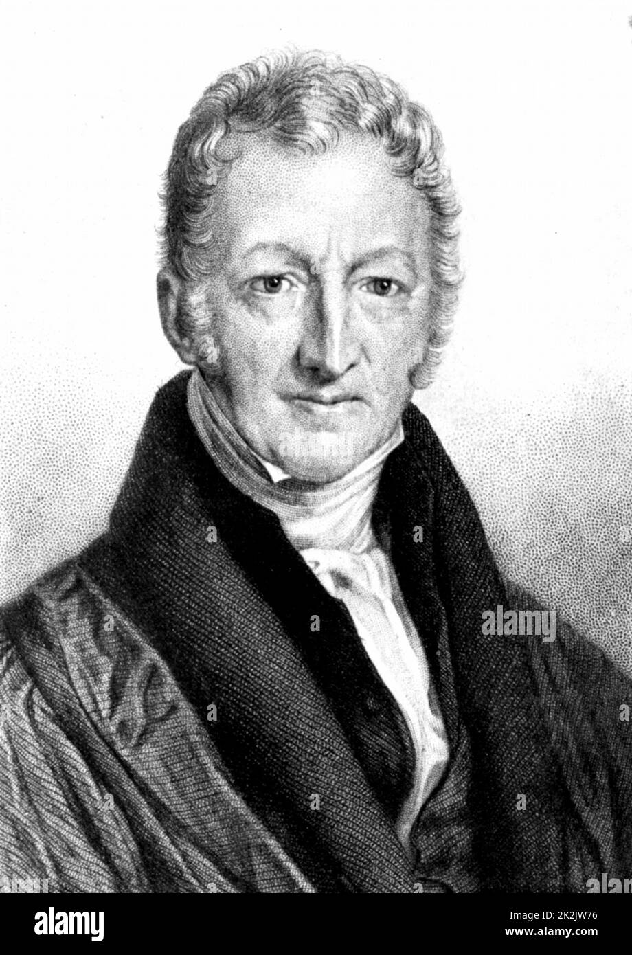 Thomas Robert Malthus (1766-1834) englischer Ökonom und Geistlicher, Autor von 'Essay on the principle of Population', 1798. Verfechter der Bevölkerungskontrolle Stockfoto