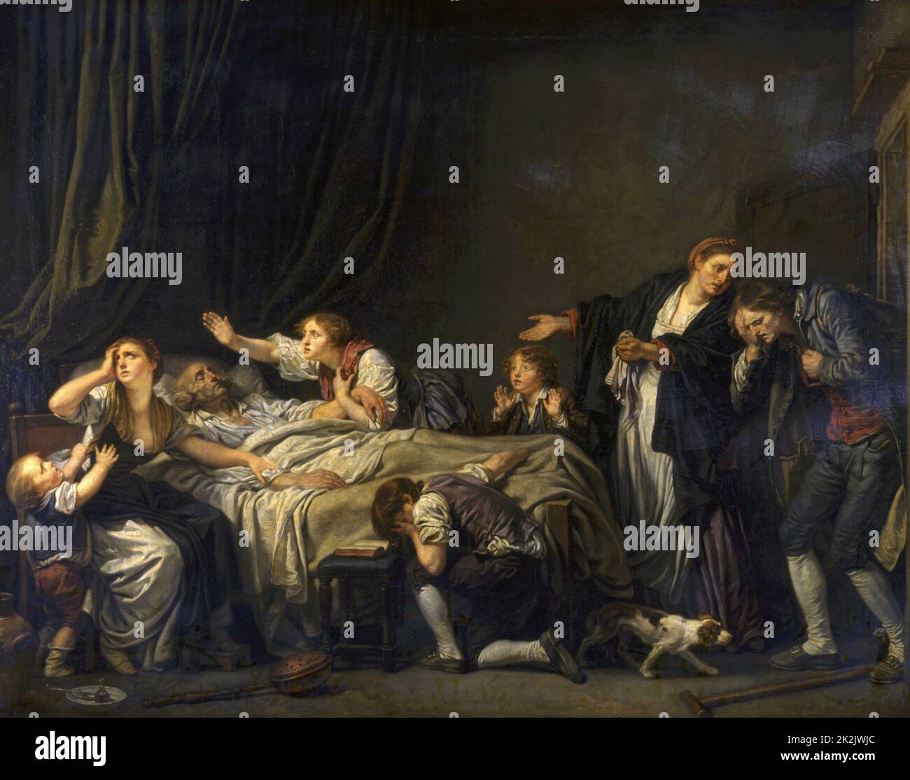 Jean-Baptiste Greuze Französische Schule der Fluch des Vaters und der bestrafte Sohn Le Fils Puni 1778 Öl auf Leinwand Paris, musée du Louvre Stockfoto