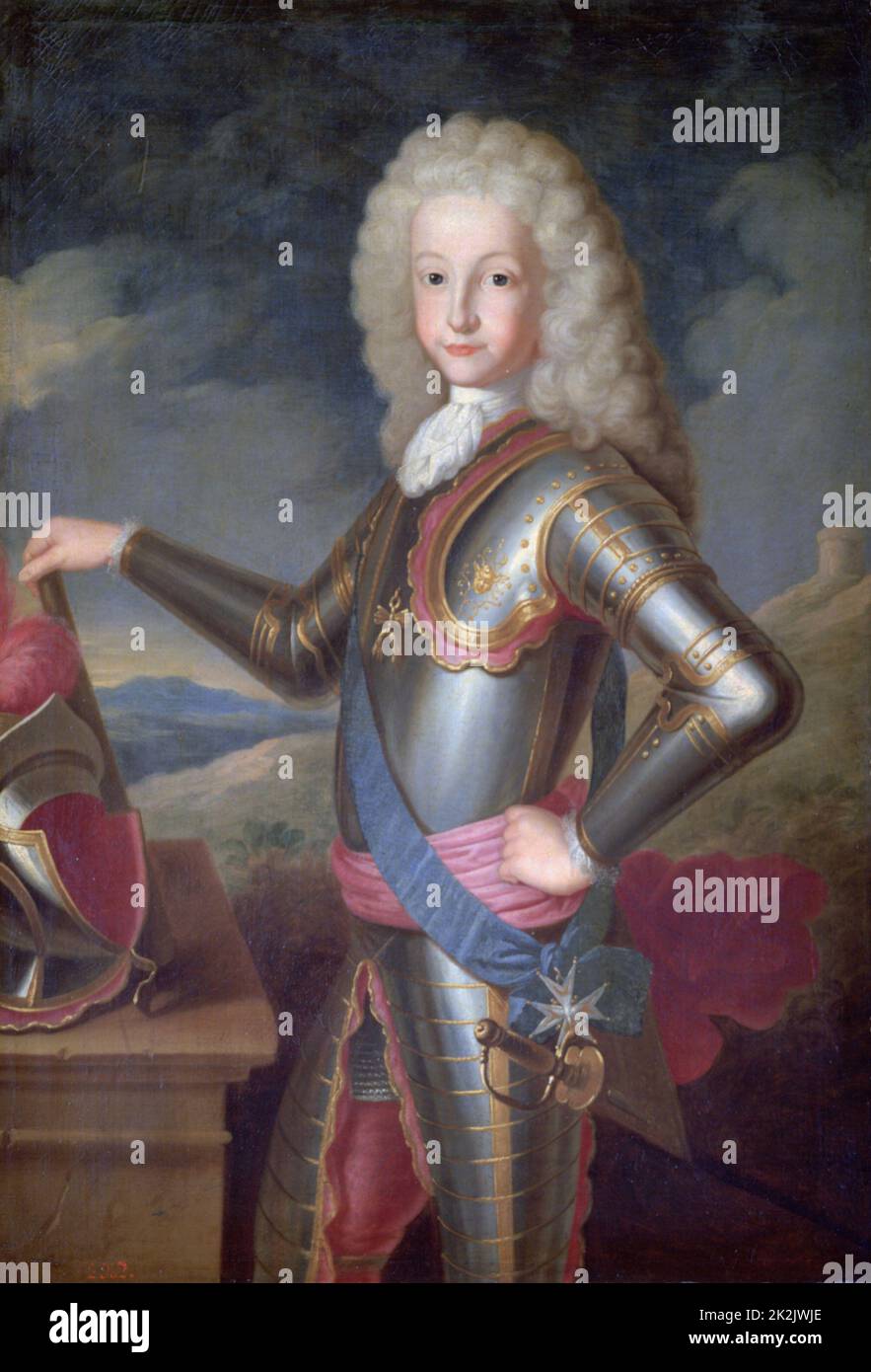 Michel-Ange Houasse Französische Schule Prinz von Asturien, König von Spanien (Luis i de España) c.1717 Öl auf Leinwand Stockfoto