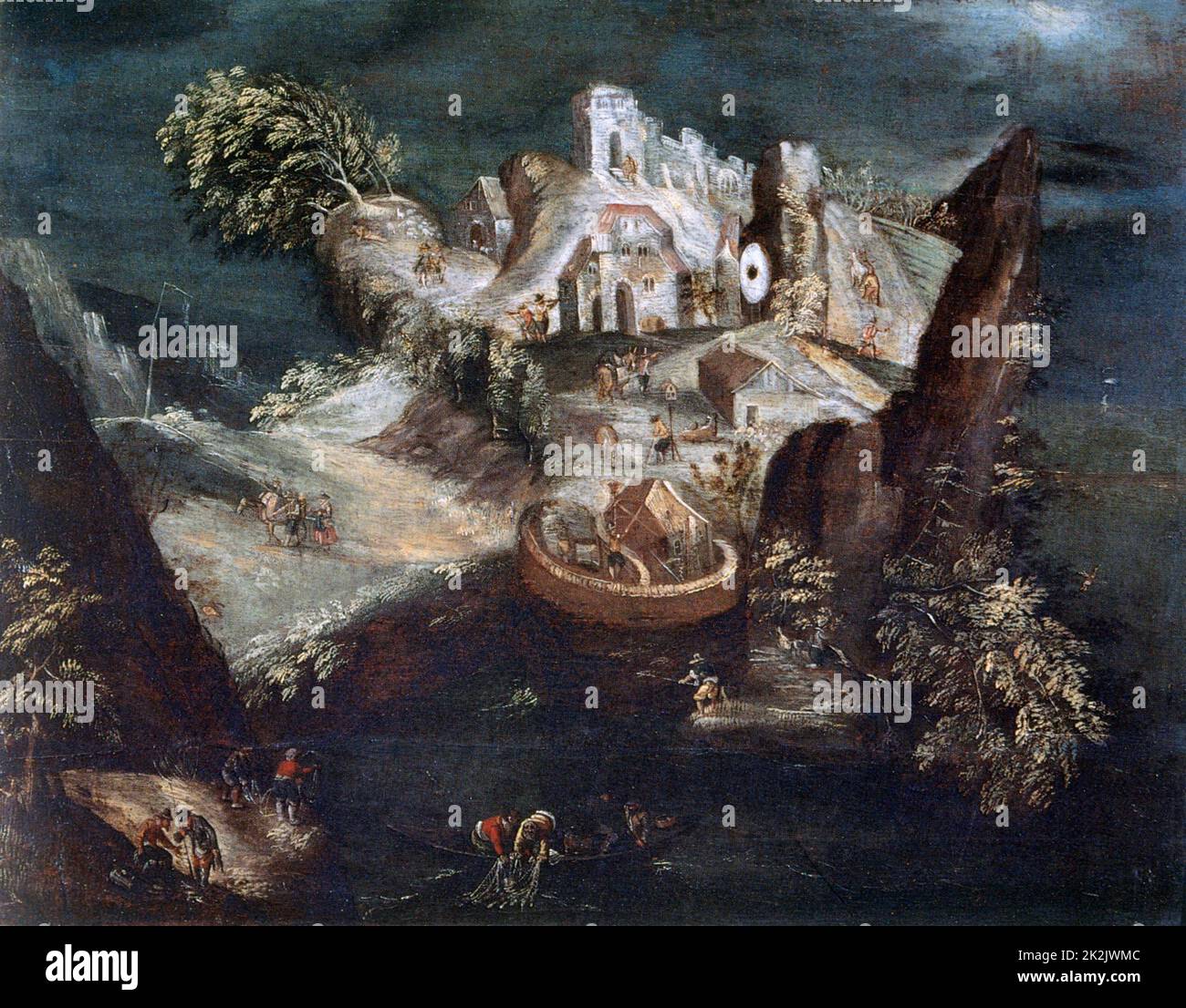 Matthäus Merian die jüngere Schweizer Schule Anthropomorphe Landschaft um 1650 Privatsammlung Stockfoto