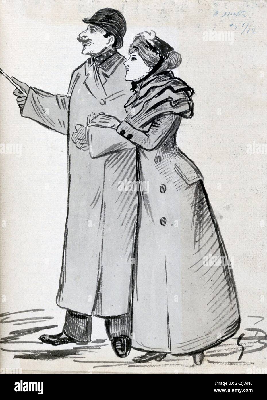 Guy de Maupassant das Paar, man with the Bowler hat', 1850-1893. Private Sammlung. Stockfoto