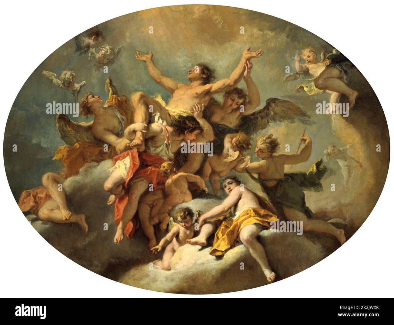 Sebastiano Ricci Italienische Schule Apotheose des Hl. Sebastian 1725 Öl auf Holzplatte (66 x 88 cm) Straßburg, musée des Beaux-Arts Stockfoto