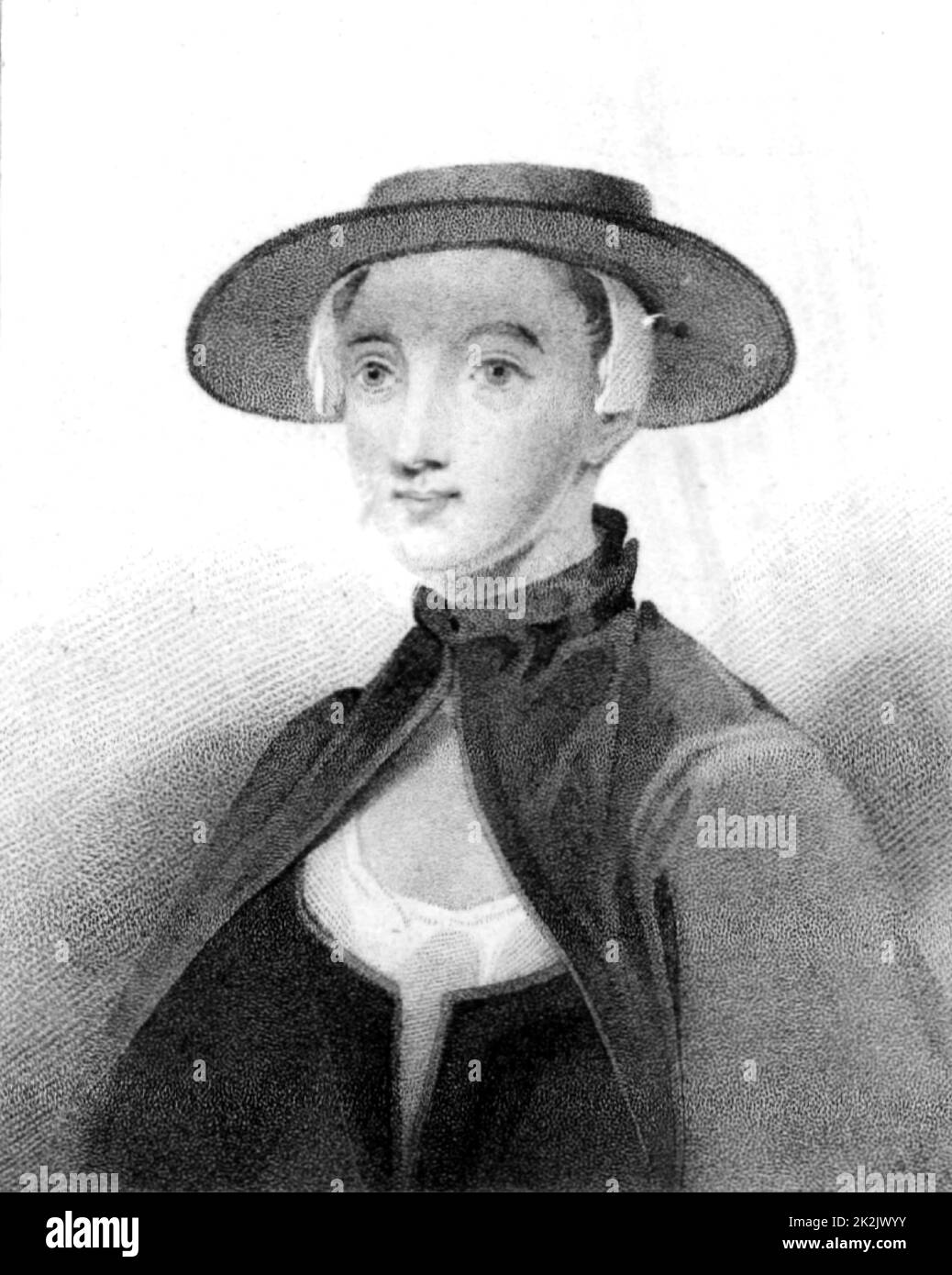 Frau Hester Chapone (geb. Mulso - 1721-1801) englische Schriftstellerin und Essayistin. Ein Mitglied des Blauen Strumpf-Kreises der gelehrten und intelligenten Frauen, die sich in London in der zweiten Hälfte des 18.. Jahrhunderts trafen. Gravur 1812. Stockfoto