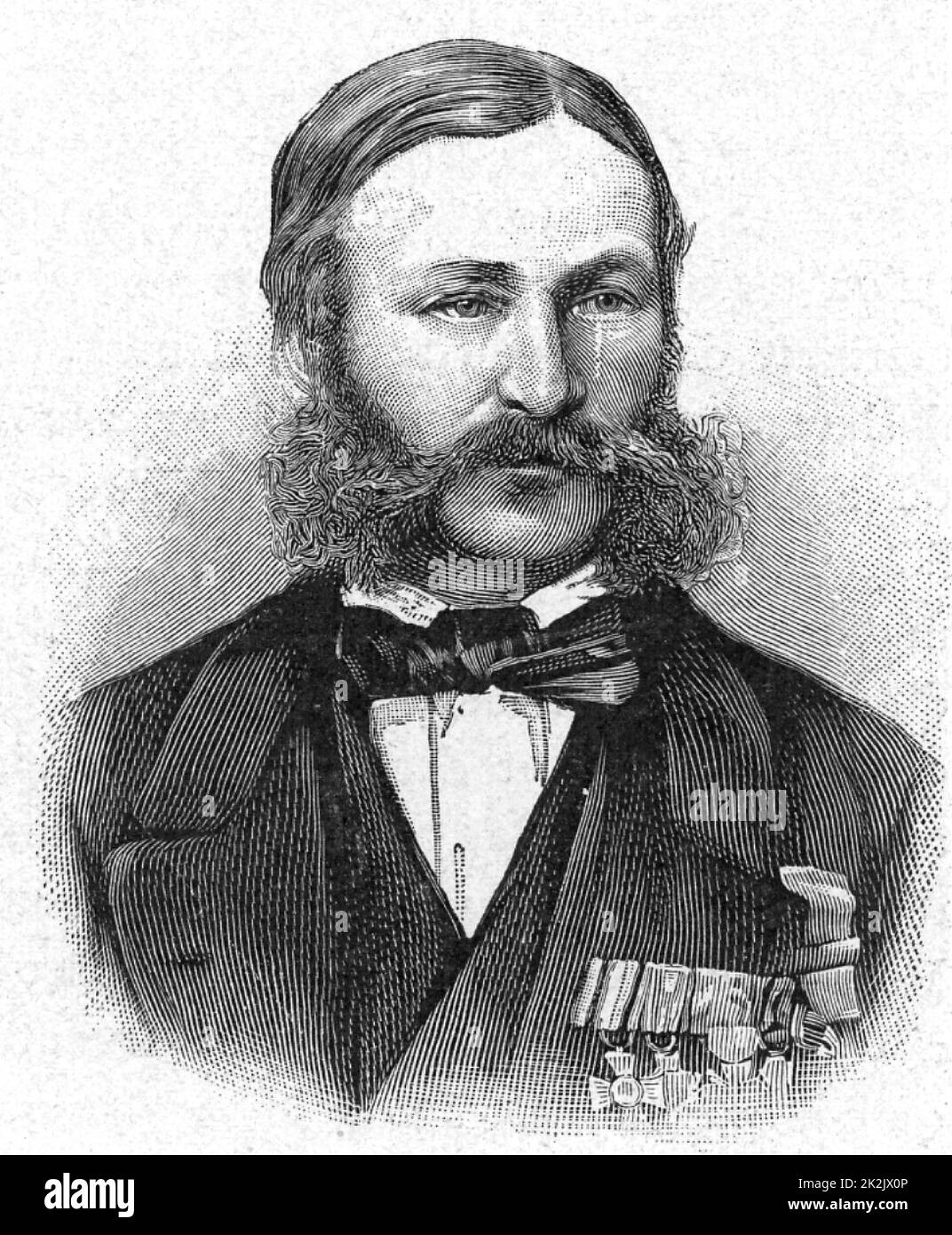 Heinrich Barth (1821-65) Deutsche Explorer und Geograph. Von der britischen Regierung engagiert zu begleiten James Richardson (d 1851) und den deutschen Geologen Adolf Overweg (d 1852) auf einer Expedition in Nord- und Zentralafrika (1850-1855). Gravur. Stockfoto