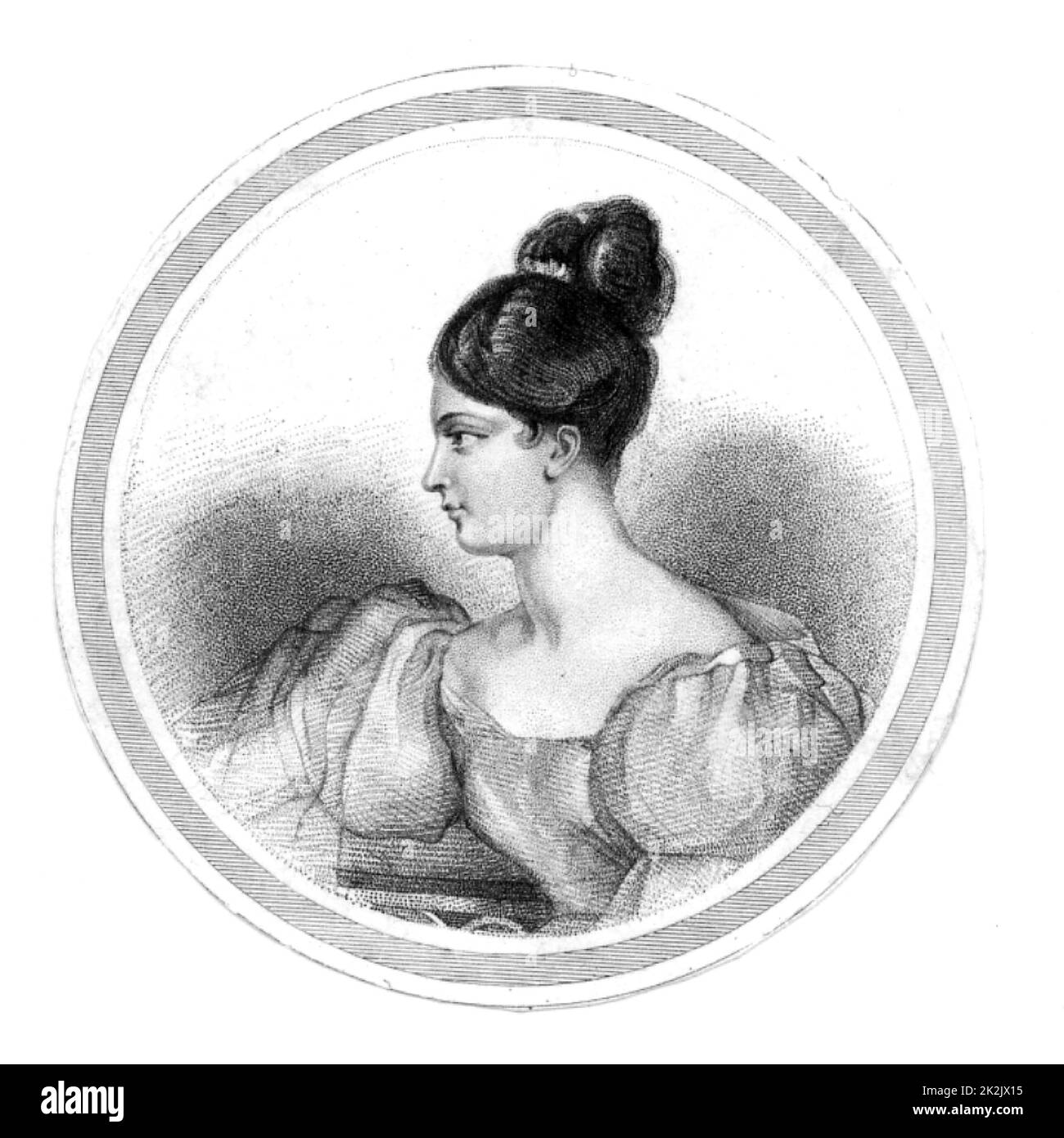 Fanny (Frances Anne) Kemble (1775-1854) Englische Schauspielerin. Tochter des Schauspielers und Nichte von Sarah Siddons der großen tragischen Schauspielerin. Fanny debütierte im Oktober 1829 unter der Leitung ihres Vaters als Julia in Shakespeare 'Romeo und Julia' in Covent Garden. Gravur. Stockfoto