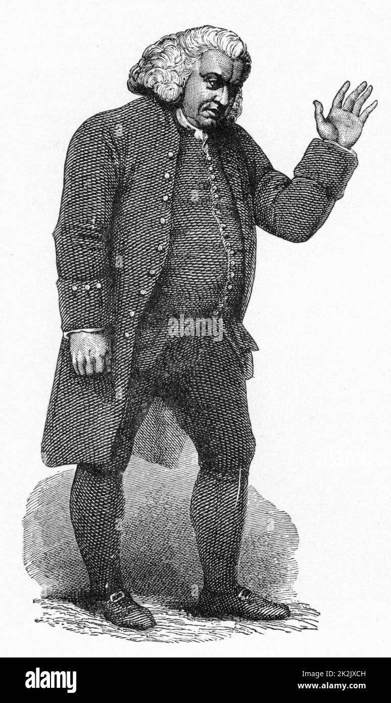 Samuel Johnson (1709-1784) um 1780, englischer Lexikograph und Literat. Nach einem Stich von Finden. Stockfoto