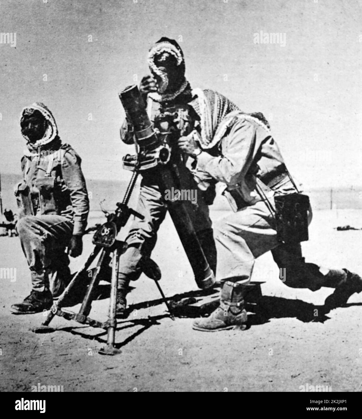 Foto von einem 4 - Zoll. Mörtel Loslösung von der arabischen Legion verwendet. Vom 20. Jahrhundert Stockfoto