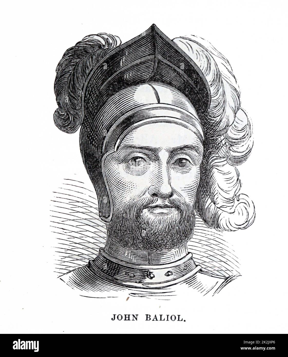 Gravierte Portrait von John Balliol (1249-1314) König von Schottland. Vom 13. Jahrhundert Stockfoto