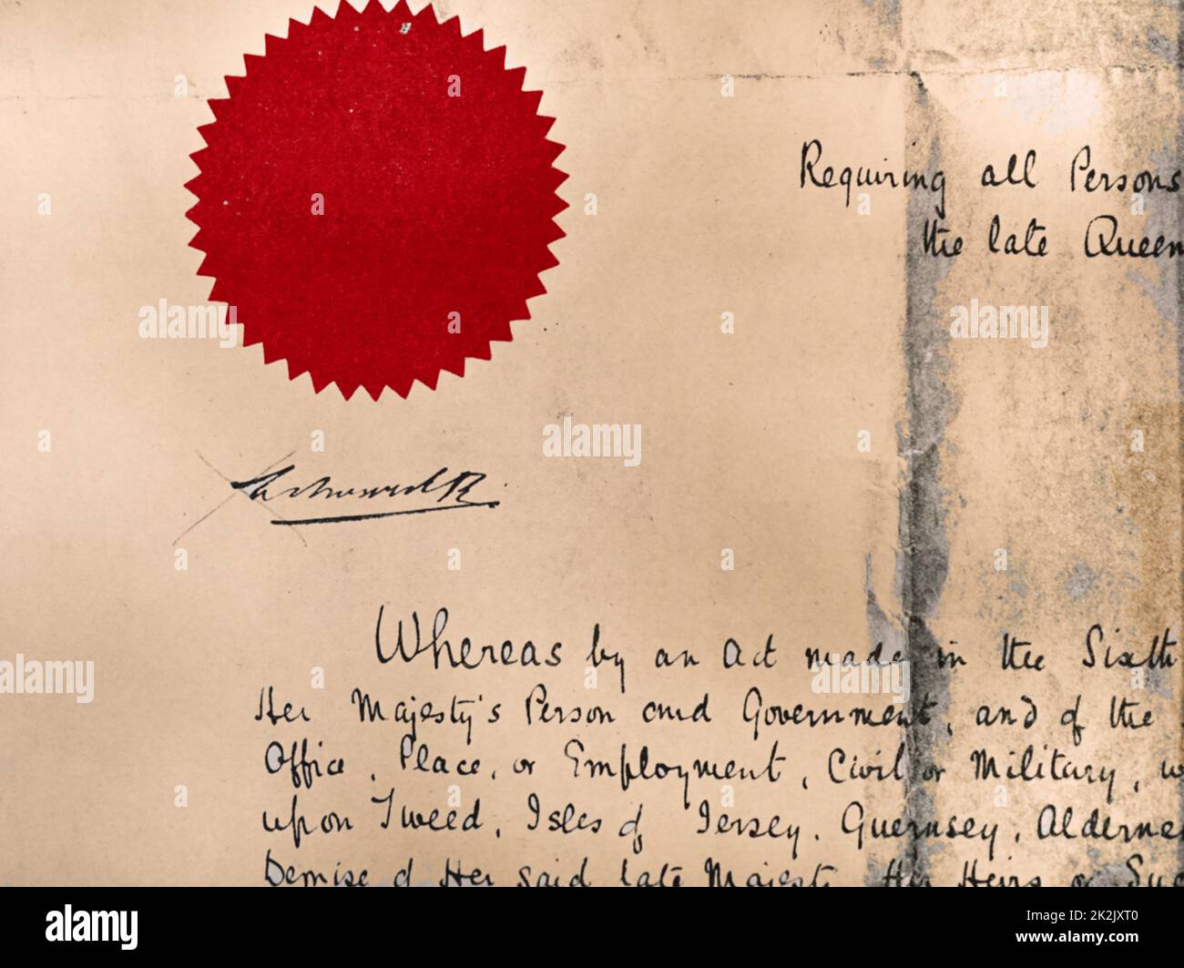Teil von König Edward VII Erstverkündigung als König. Vom 20. Jahrhundert Stockfoto