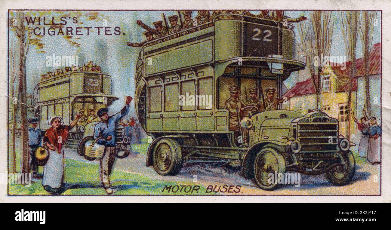 Militärische Motoren Serie, 1916: britische Autobusse. Stockfoto