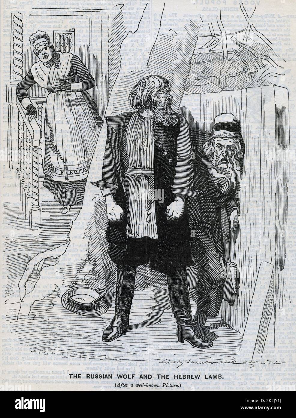 Verfolgung von Juden in Russland. Karikatur aus 'Punch', London, 1890. Stockfoto