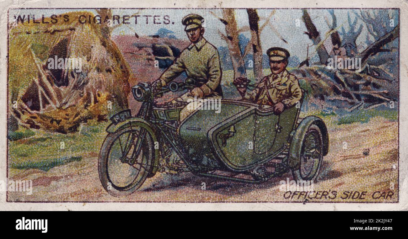 Militärische Motoren Serie, 1916: britischer Offizier Beiwagen. Stockfoto