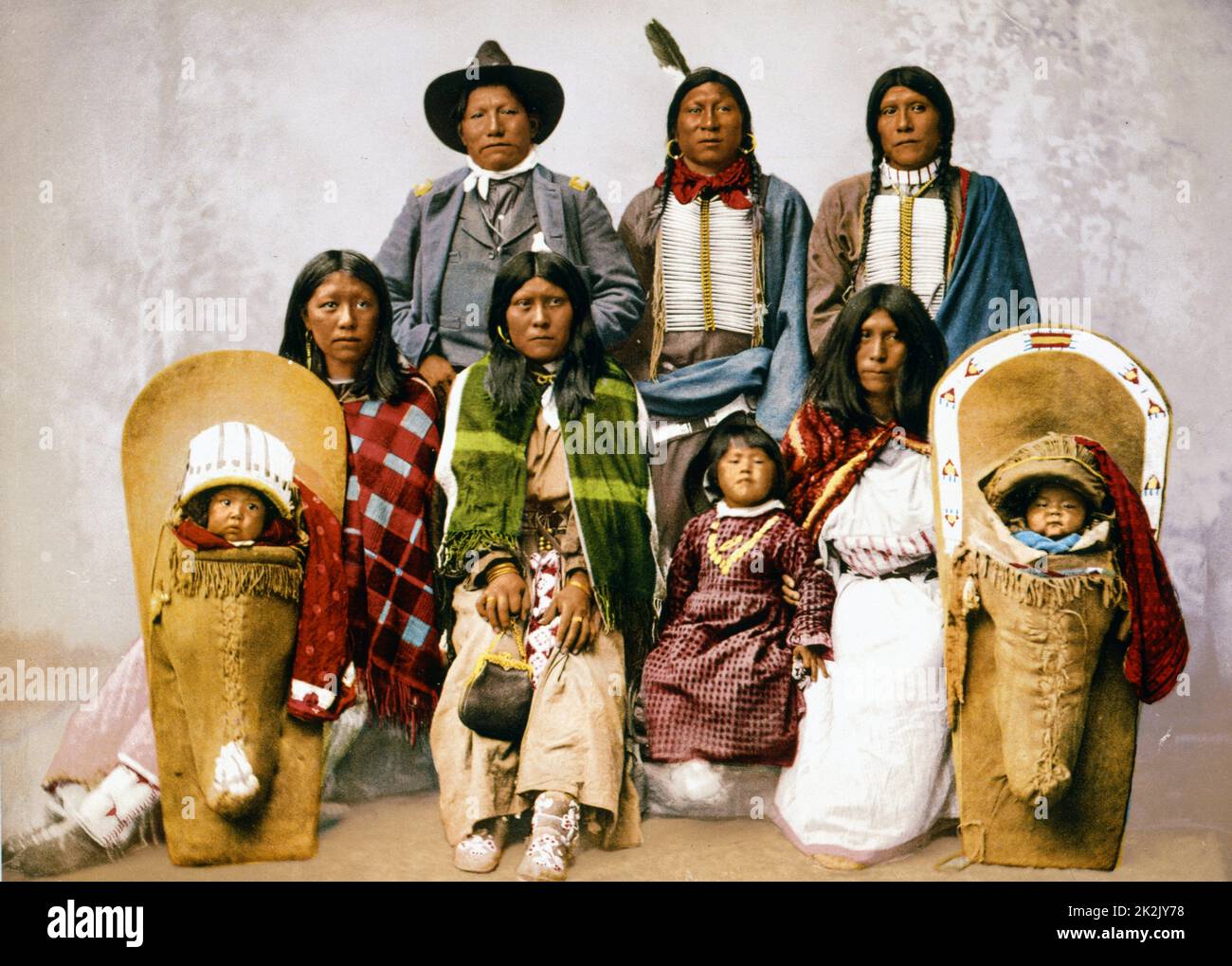 American Indian Utes Chief Sevara und Familie veröffentlicht c 1899. Fotomechanischen drucken, photochrom. Stockfoto