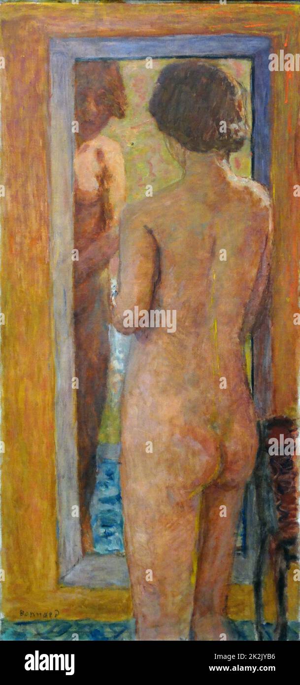 Femme à sa Toilette von Pierre Bonnard (1867-1947). Öl auf Leinwand, 1934. Bonnard war ein französischer Maler und Grafiker und ein Gründungsmitglied der post-impressionistischen Maler Les Nabis-Gruppe. Stockfoto