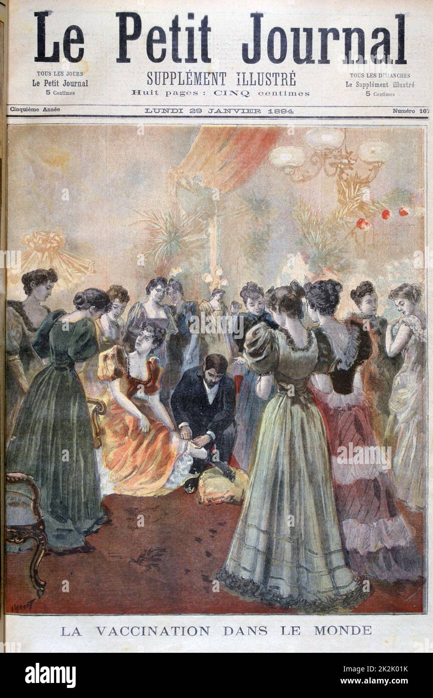 Modische Paris Frauen gegen Pocken geimpft werden. Von "Le Petit Journal", Paris, 29. Januar 1894. Frankreich Stockfoto