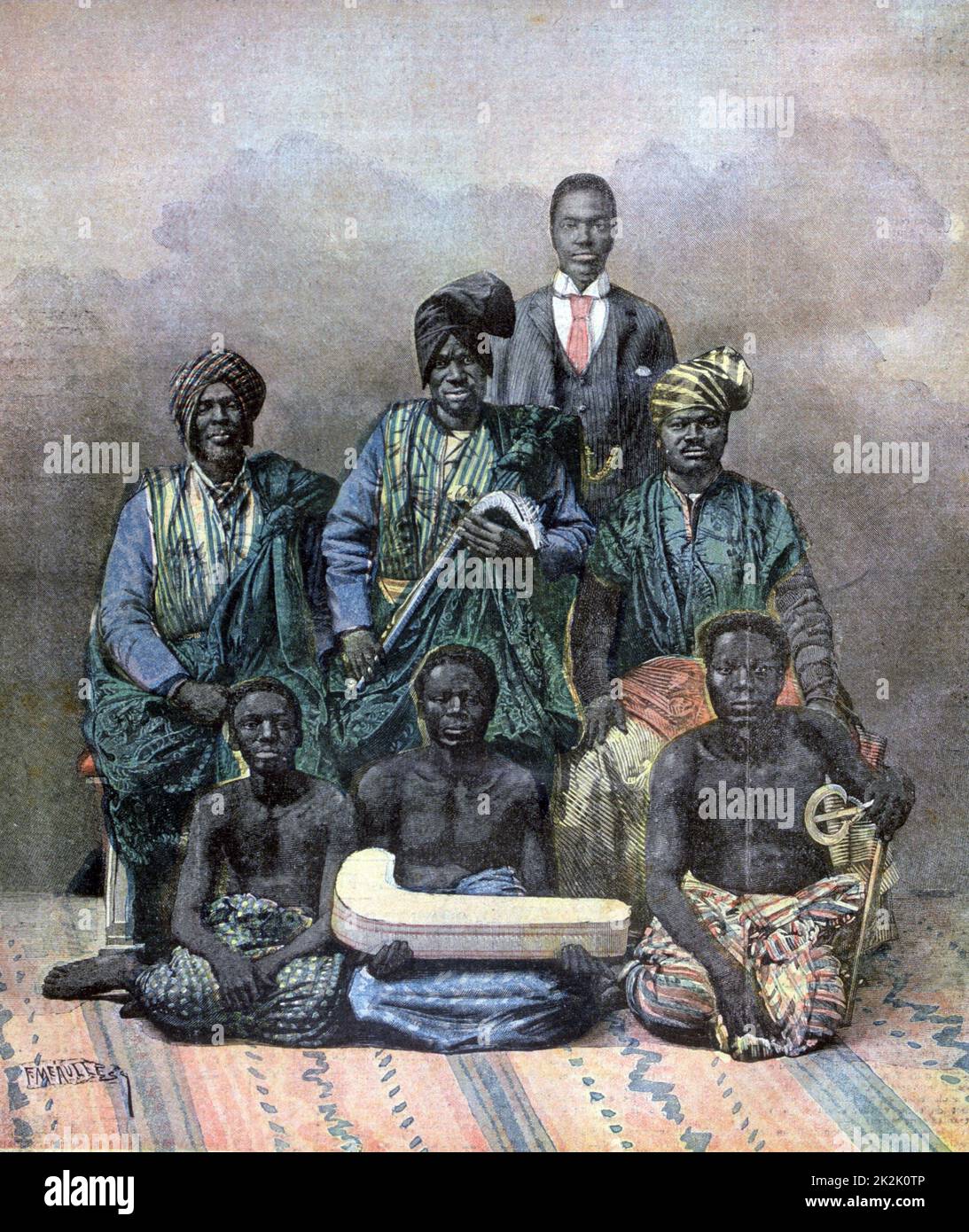 König Béhanzin (d1906) von Dahomey (heute Republik von Benin) mission nach Paris.  Von "Le Petit Journal", Paris, 2. Dezember 1893. Stockfoto