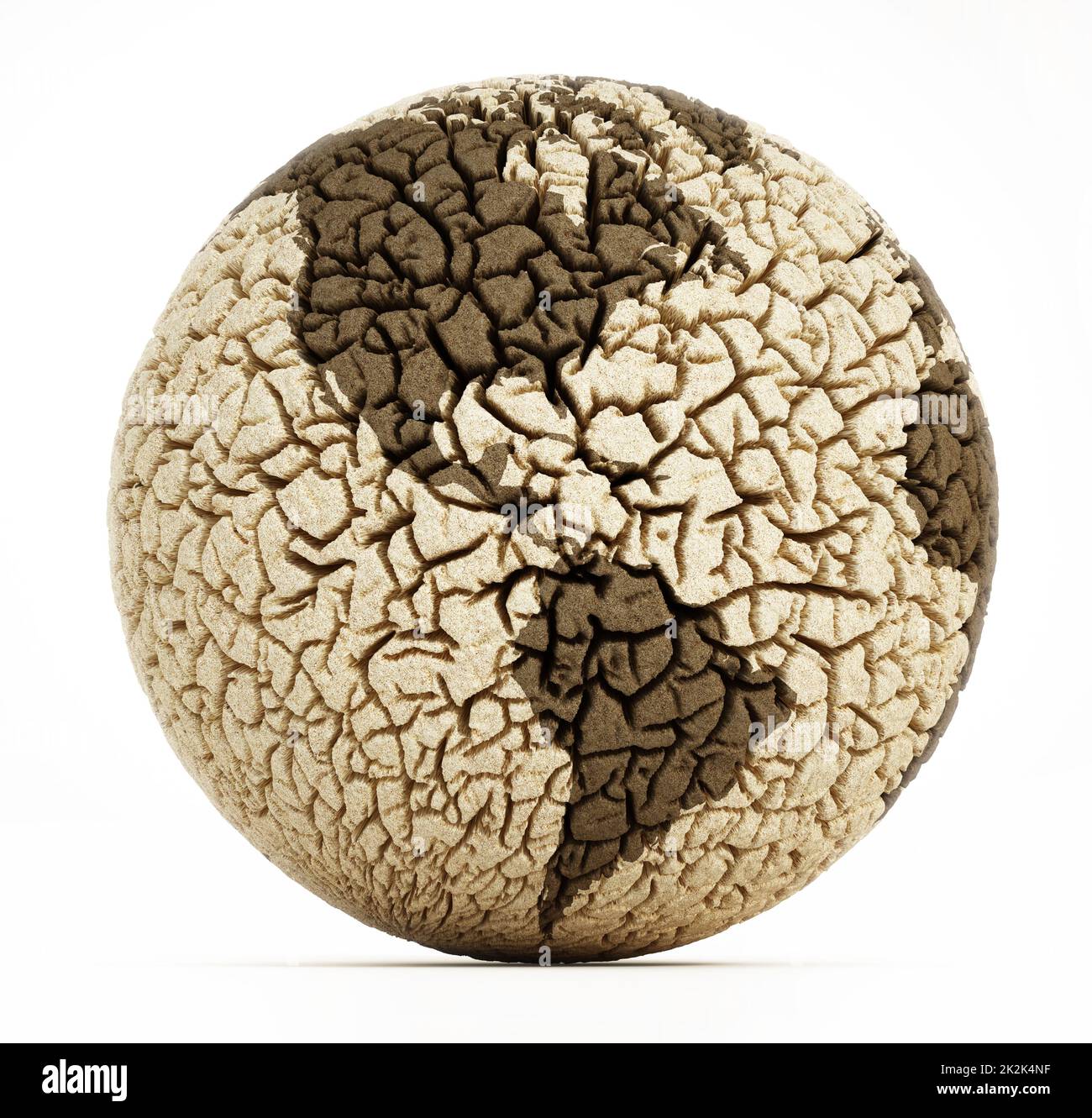 Verlassene Erde mit gerissenem Boden. 3D Abbildung Stockfoto