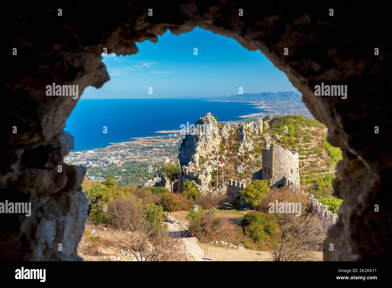 St. Schloss Hilarion. Bezirk Kyrenia, Zypern Stockfoto
