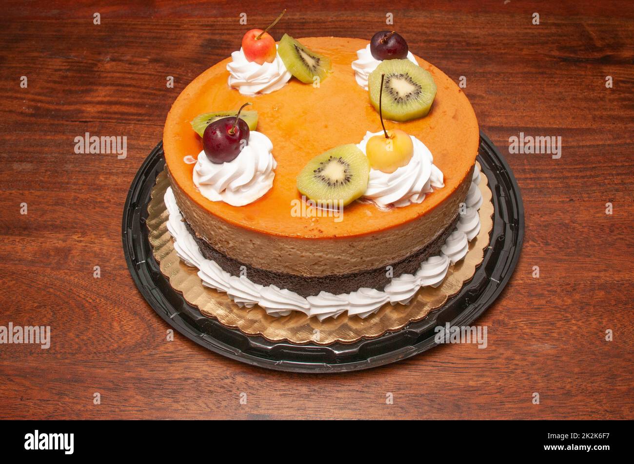 Schokoladen-Flan Stockfoto