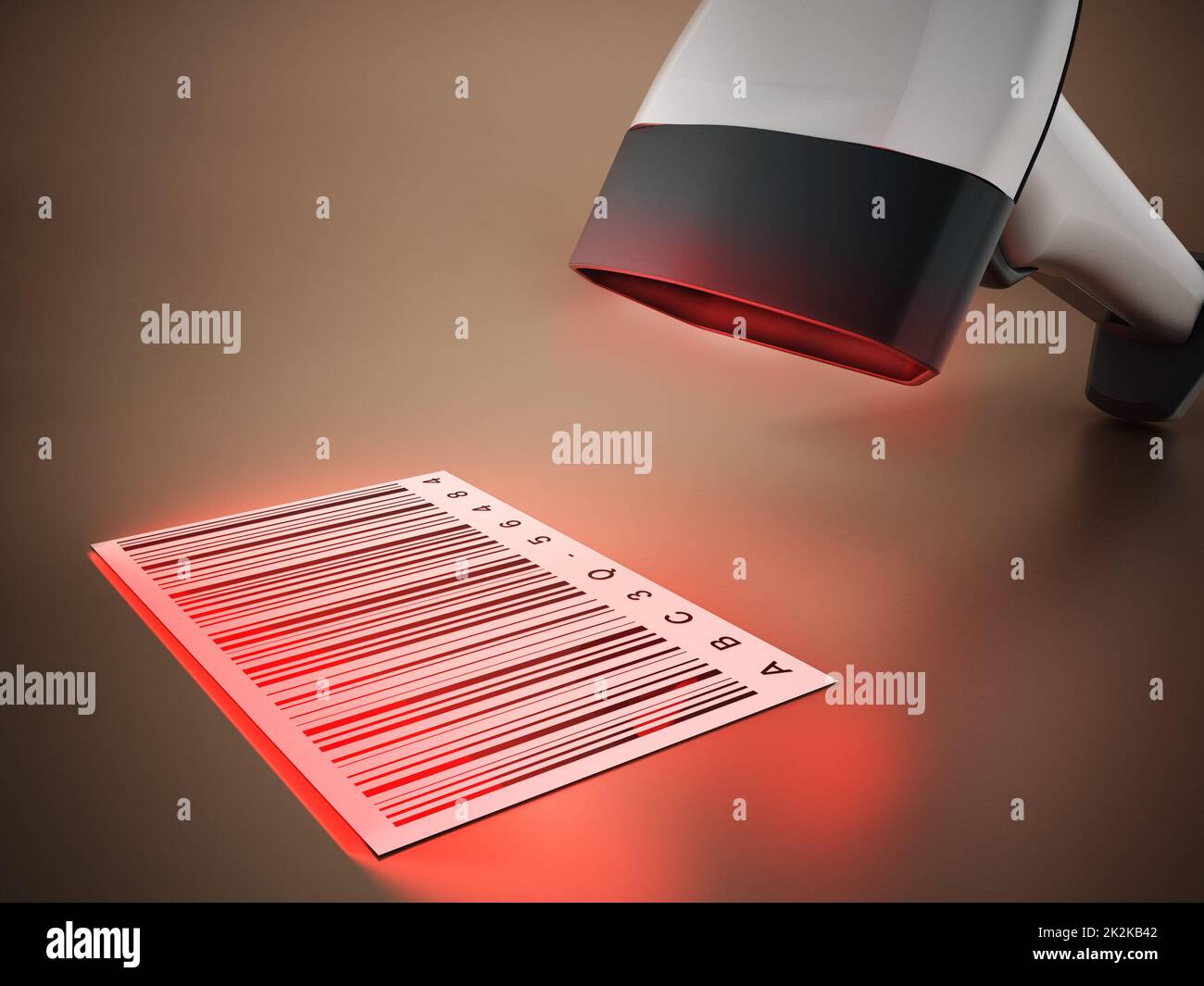 Generischer Barcode-Scanner zum Scannen eines Barcodes. 3D Abbildung Stockfoto