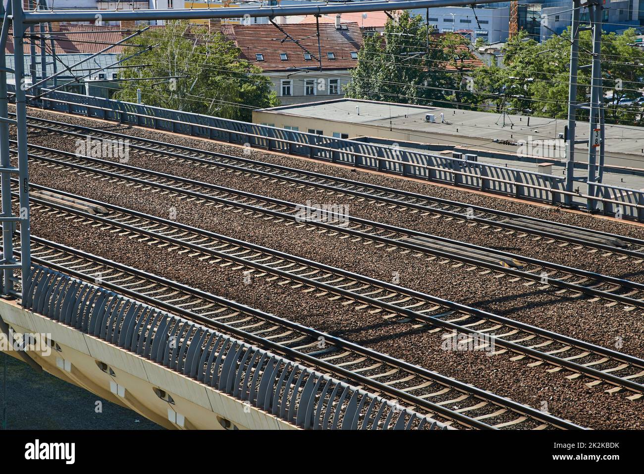 Bahnstrecken in einer Stadt Stockfoto