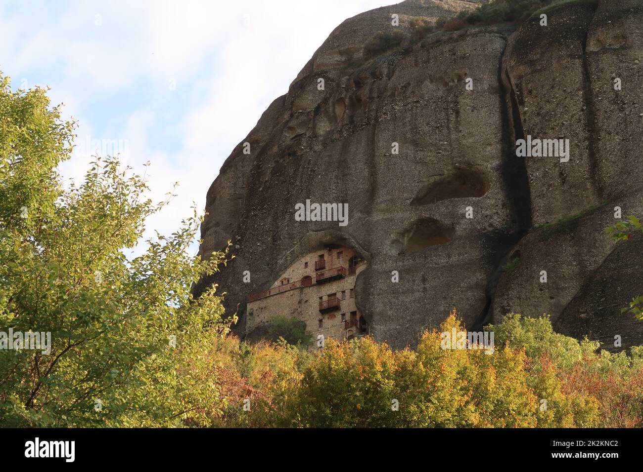 Werfen Sie einen Blick auf das Kloster St. Nikolaos Badovas, Meteora Stockfoto