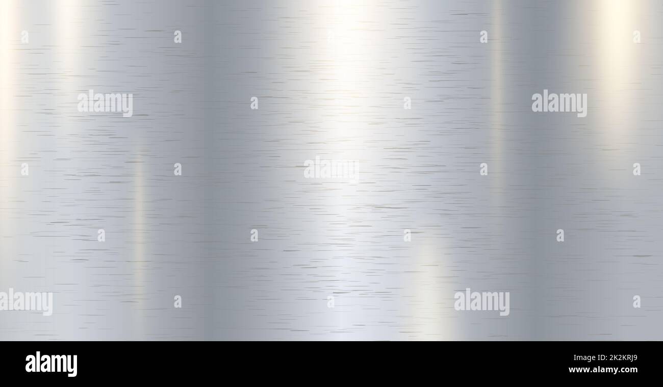 Panorama-Hintergrund Silber-Stahl-Metall-Textur - Vektor Stockfoto