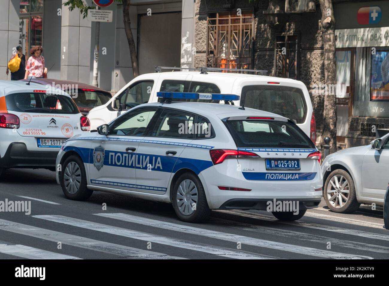 Belgrad, Serbien - 7. Juni 2022: Auto der serbischen Polizei. Stockfoto