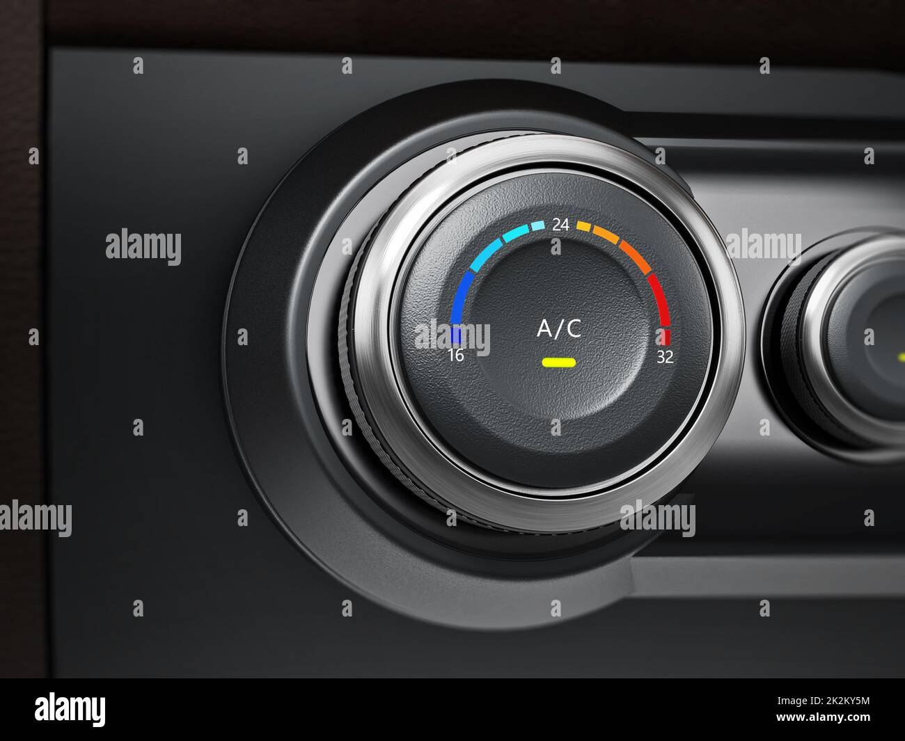 Klimaanlagenschalter eines modernen Autos. 3D Abbildung Stockfoto