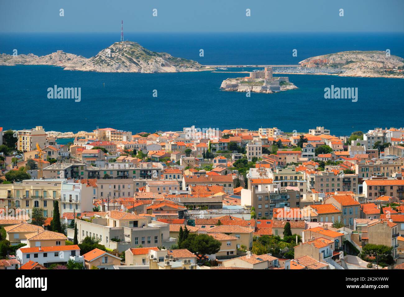 Blick auf die Stadt Marseille. Marseille, Frankreich Stockfoto