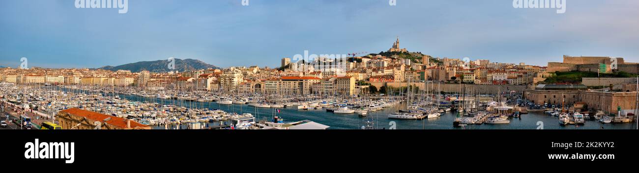 Marseille Alter Hafen mit Yachten. Marseille, Frankreich Stockfoto