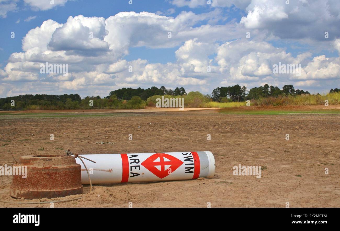 Schwimmgebiet in Dry Lake - am späten Nachmittag Lake Tyler in East Texas Stockfoto