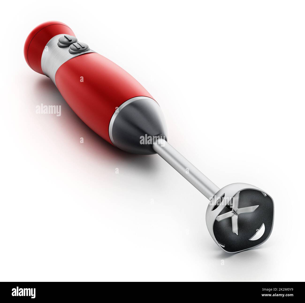 Allgemeiner Stabmixer isoliert auf weißem Hintergrund. 3D Abbildung Stockfoto