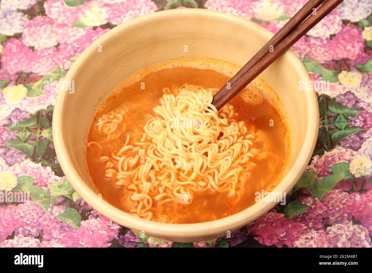 Frische chinesische Nudelsuppe Stockfoto