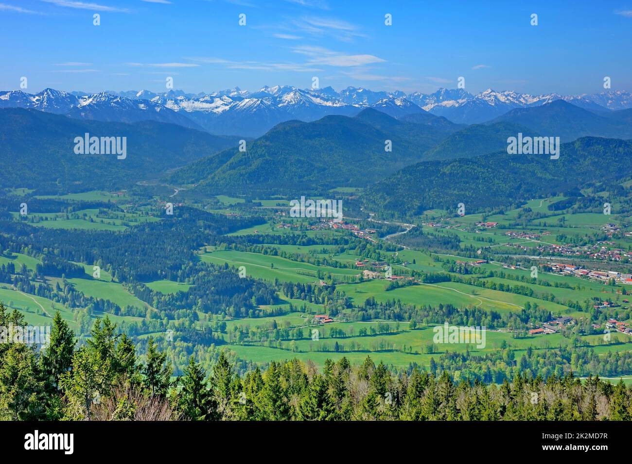Bayern, Oberbayern, Isar-Tal, Karwendel-Gebirge, Frühling Stockfoto