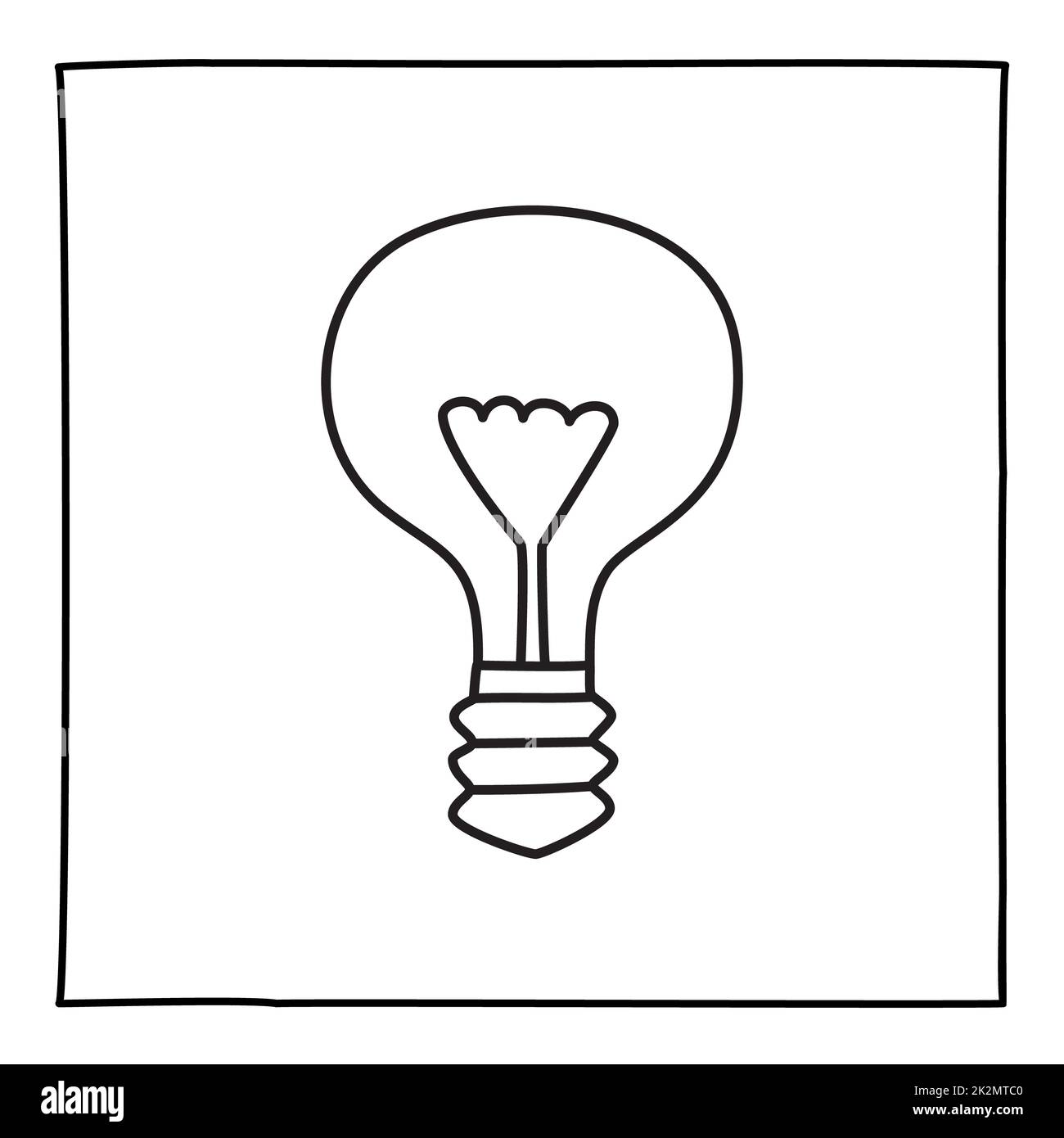 Doodle Economic Light Bulb Symbol Linie Kunst Stil Stockfoto