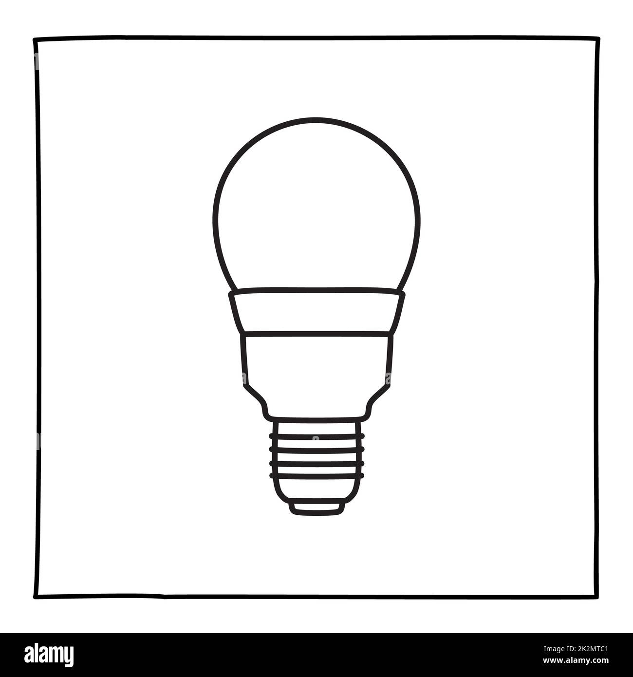 Doodle Economic Light Bulb Symbol Linie Kunst Stil Stockfoto