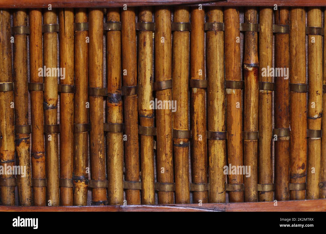 Vintage Bamboo Wandtafel – Nahaufnahme des Hintergrunds Stockfoto