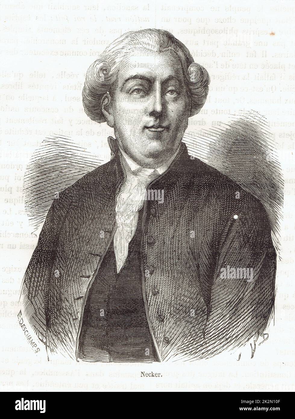 Jacques Necker, Financier et homme politique genevois, Ministre des Finances de Louis XVI Il est le père de Madame de Staël Stockfoto