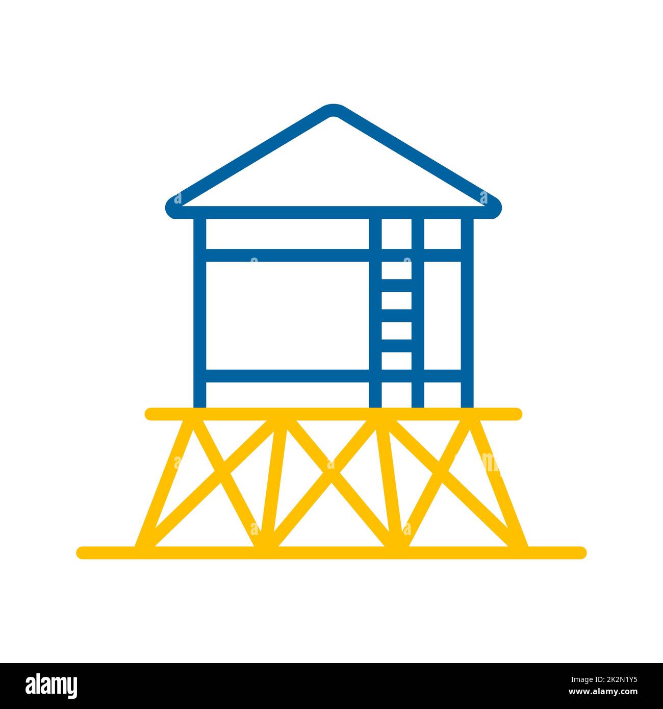 Symbol für isolierten Wasserturm-Vektor Stockfoto