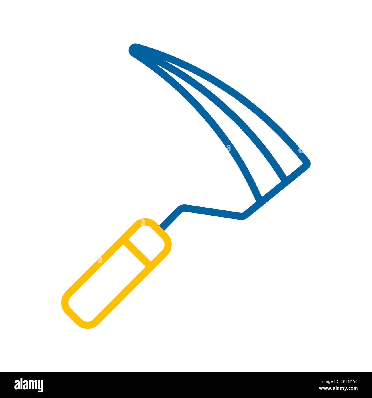 Symbol für isolierten Vektor für Gartensichel Stockfoto