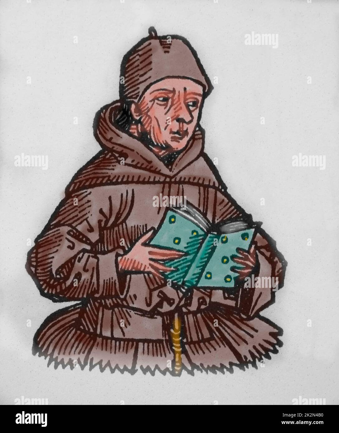 Saint Giles (Lateinisch: Aegidius). Ermit und Mönch. Sourh von Frankreich, 6. Jahrhundert. Gravur. Die Nürnberger Krone', 15.. Jahrhundert. Stockfoto